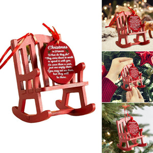 Christmas Wooden Craft Small Rocking Chair Ornament