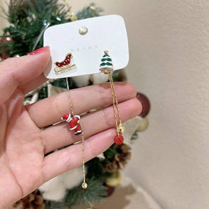 Asymmetric Santa Earrings