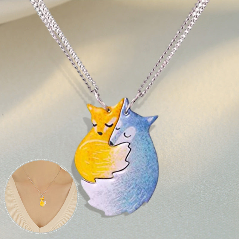 Fox Hugging Necklace