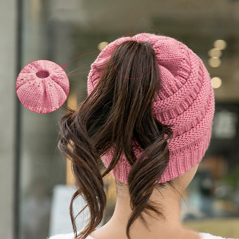 Soft Knit Ponytail Cap