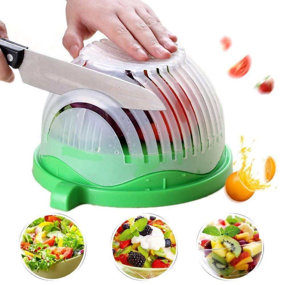 Salad cutter with lemon squeezer, salad in 60 seconds