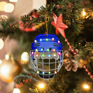 Ice Hockey Helmet With Cage Christmas Ornament