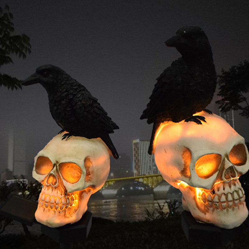 Halloween Solar Skull Crow Decorative Lights