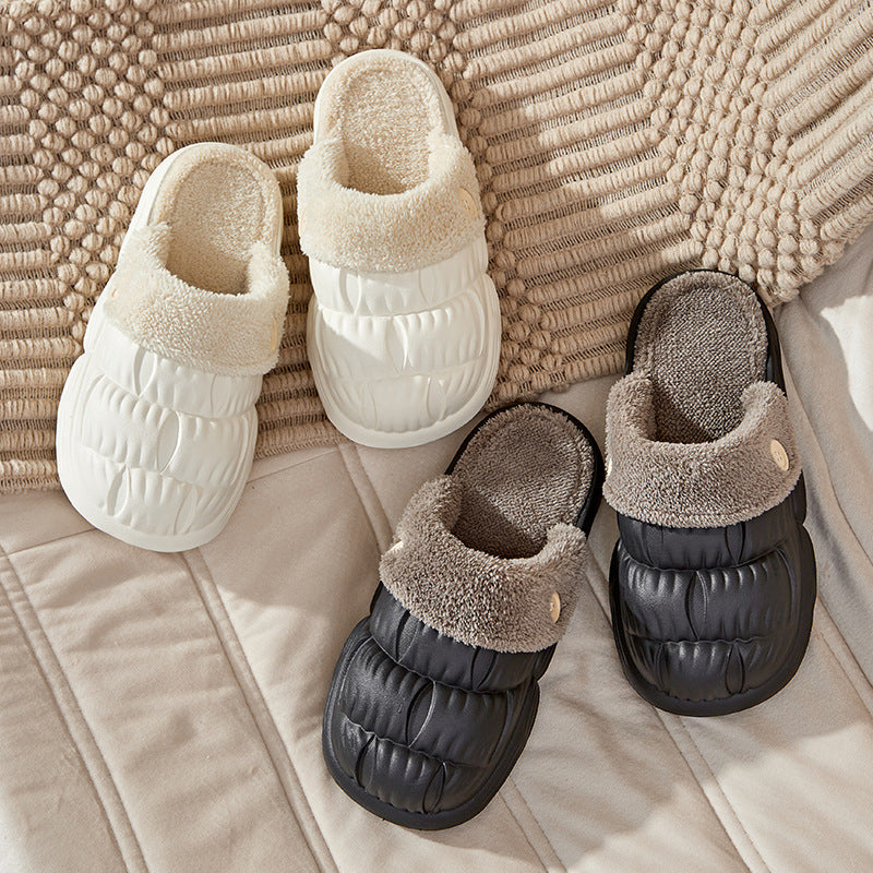 Autumn Winter Warm Removable Cotton Slippers