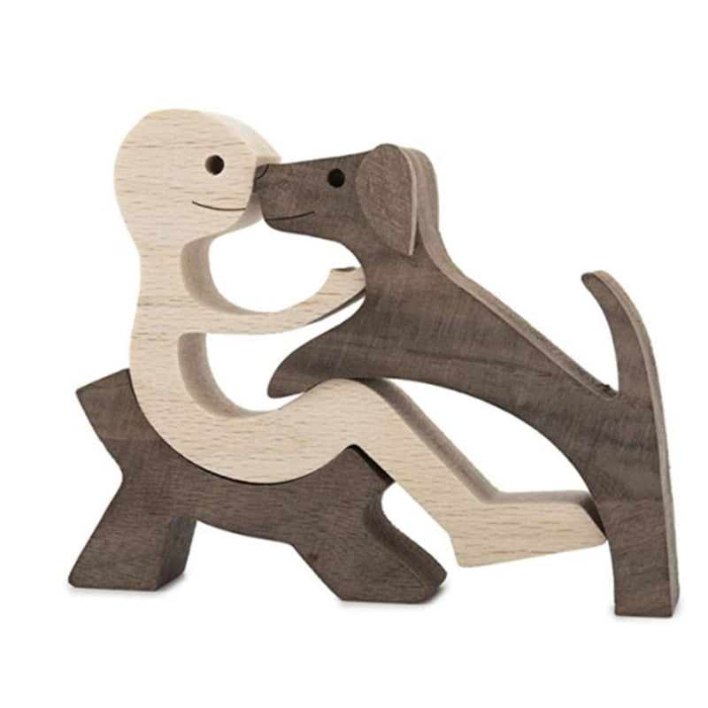 Pet Lover Wood Sculpture Table Ornaments