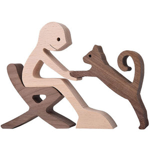 Pet Lover Wood Sculpture Table Ornaments