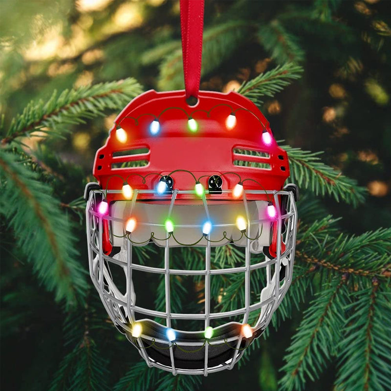 Ice Hockey Helmet With Cage Christmas Ornament