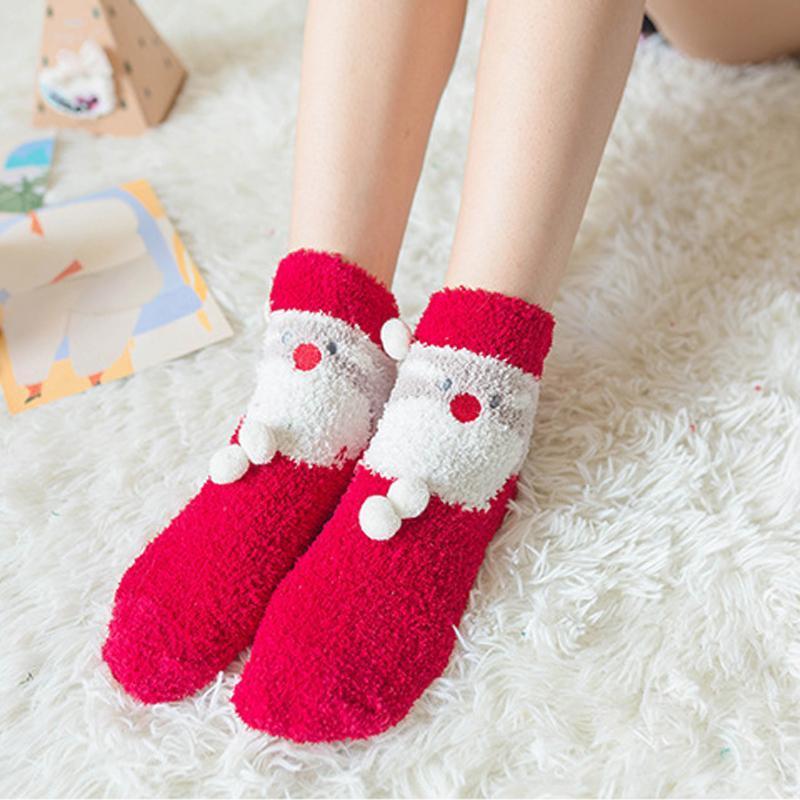 Christmas-themed Coral Fleece Soft Warm Socks