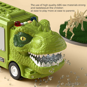 Dinosaur Transforming Engineering Truck Track Toy Set