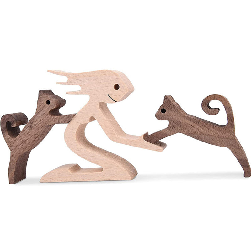 Pet Lover Wood Sculpture Table Ornaments