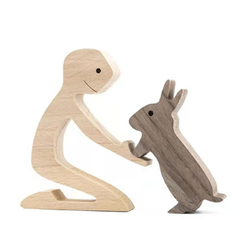 Pet Lover Wood Sculpture Table Ornaments