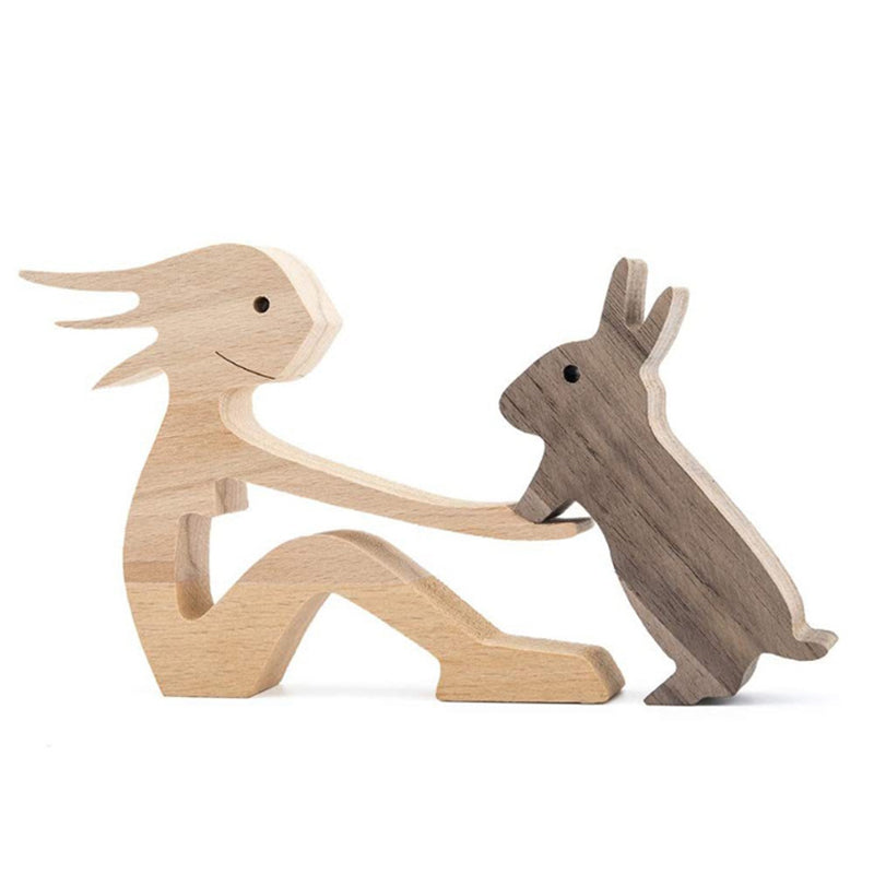 Pet Lover Wood Sculpture Table Ornaments