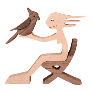 Pet Lover Wood Sculpture Table Ornaments