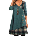 Long-sleeve Patchwork Dress