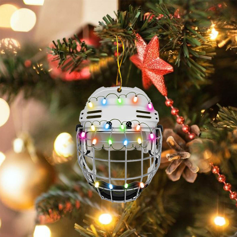 Ice Hockey Helmet With Cage Christmas Ornament