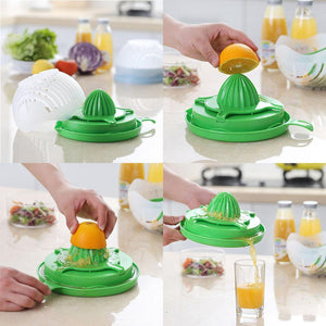 Salad cutter with lemon squeezer, salad in 60 seconds