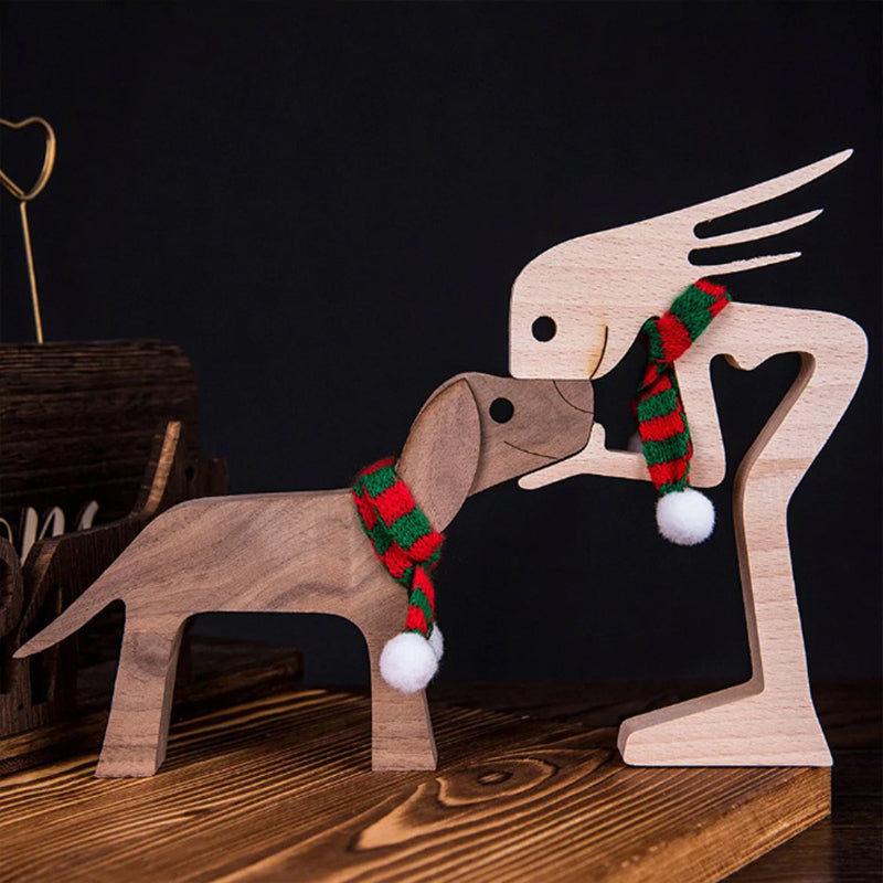 Pet Lover Wood Sculpture Table Ornaments