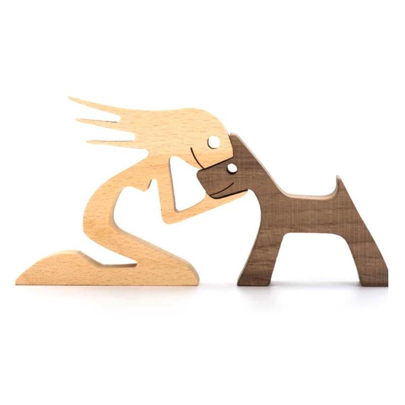 Pet Lover Wood Sculpture Table Ornaments