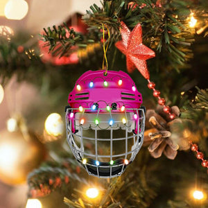 Ice Hockey Helmet With Cage Christmas Ornament