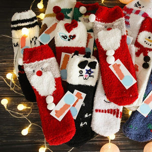 Christmas-themed Coral Fleece Soft Warm Socks