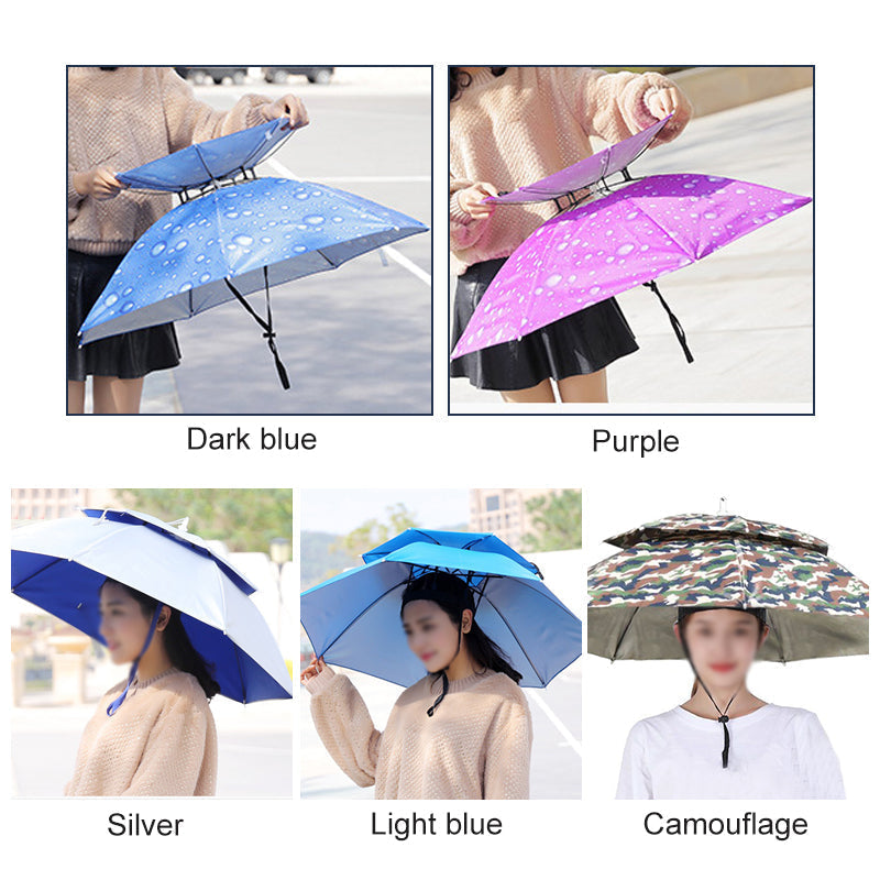 Outdoor Double Layer Umbrella Hat