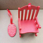 Christmas Wooden Craft Small Rocking Chair Ornament