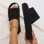 Women's Solid Color Platform Slippers