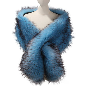 Fake Fur Big Shawl Cloak Scarf