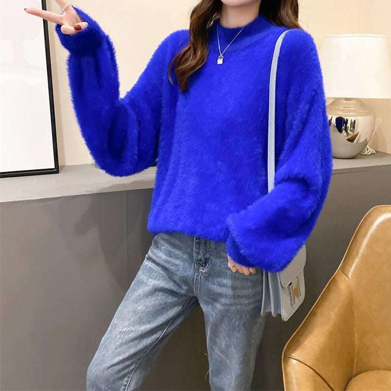 Loose Solid Color Knit Sweater