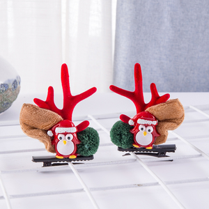 Christmas New Antler Plush Hairpins