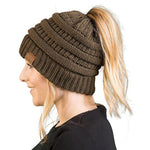 Fashion Soft Knit Ponytail Beanie