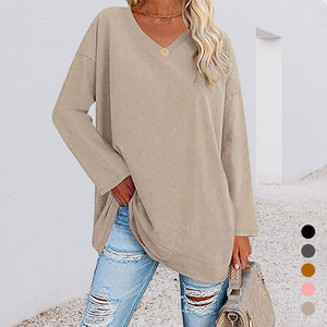 V Neck Drop Sleeve T-Shirt