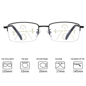 Titanium progressive far and near dual-use reading glasses