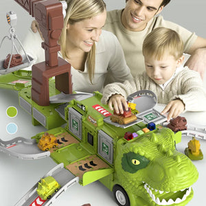 Dinosaur Transforming Engineering Truck Track Toy Set