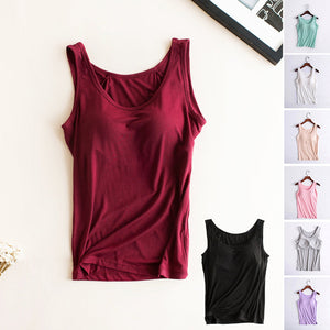 Women Built-In Bra Casual Tank