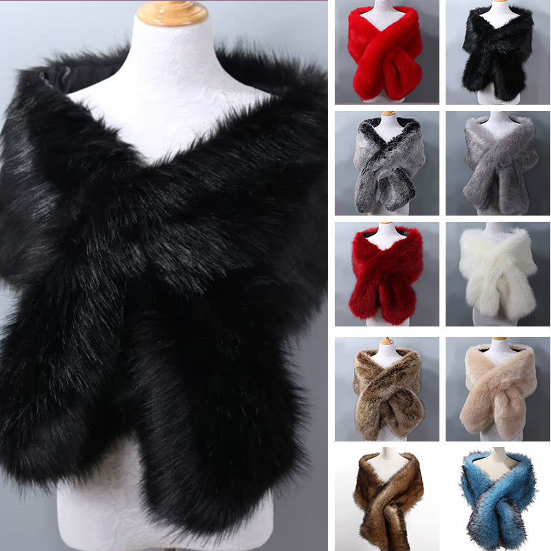 Fake Fur Big Shawl Cloak Scarf