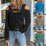 Cold Shoulder Solid Color Casual Tops