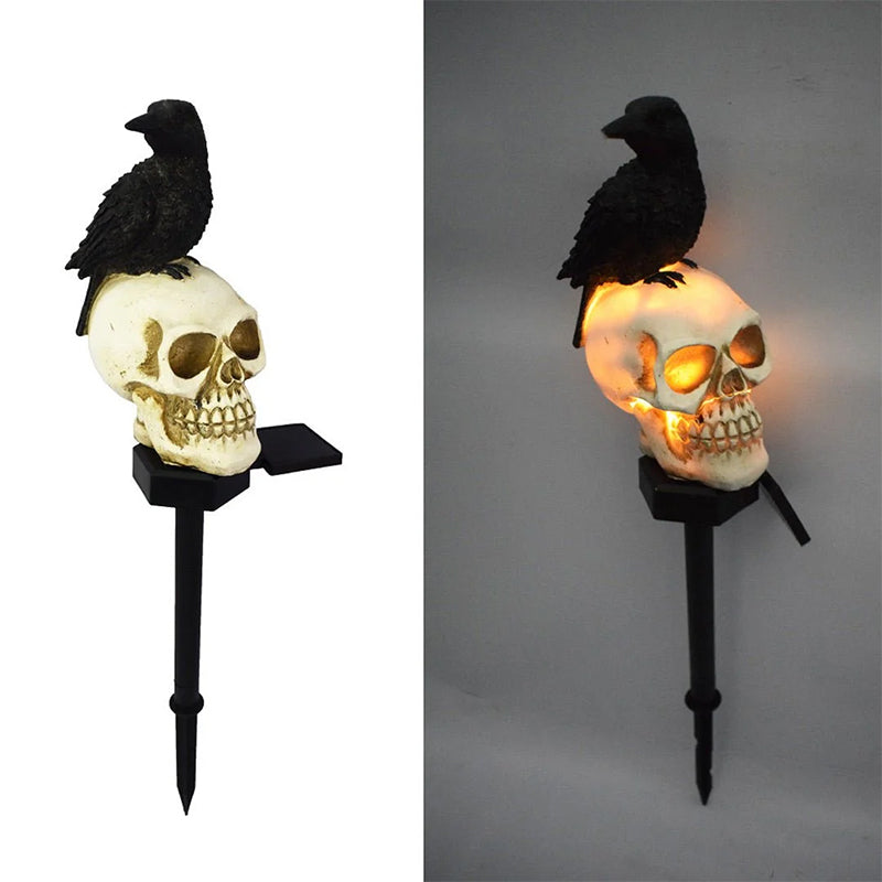 Halloween Solar Skull Crow Decorative Lights