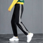 Women Warm Fleece Cotton Round Neck Solid Joggers Sweatpants