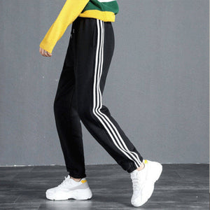 Women Warm Fleece Cotton Round Neck Solid Joggers Sweatpants